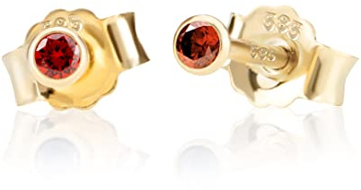 NKlaus Paar 2,5mm 585 Gelb Gold 14 K Ohrstecker Zirkon Butterfly Verschluss Damen Mädchen