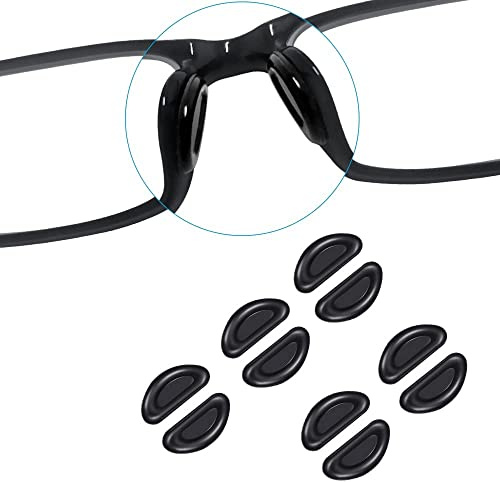 Brille Nasenpads Silikon Nasenpads Anti Rutsch Selbstklebende Nasenpads für Brillen Sonnenbrillen, 5 Paare, Schwarz