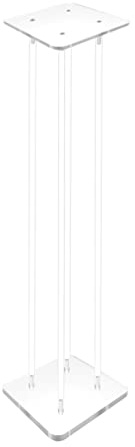 FixtureDisplays 6X6X36 3/4 Rods Clear Riser Acrylic Transparent Plexiglass Pedestal Table Display Podium Glorifier Riser Stand Centerpiece Flower Merchandise Lamp Book 2X10136-6X6+4X10134-36-2D