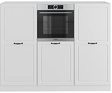 Vicco Küchenblock R-Line, Weiß Landhaus/Weiß, 180 cm ohne Arbeitsplatte, zur individuellen Erweiterung mit Zusatzmodulen geeignet