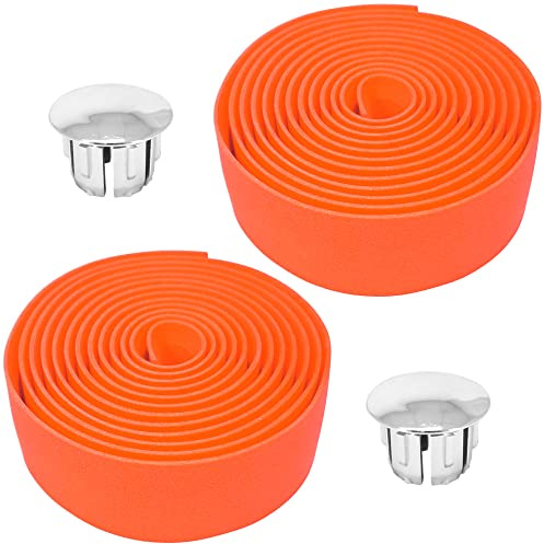 cyclingcolors 2x Lenkerband EVA-Schaum Fahrrad Rennrad Griffband Fahrradlenkerband Griffband Vintage, Orange