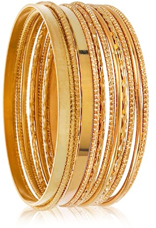 14 Stuck Armreif Gold Indischer Schmuck Armband Set Teen Girls Punk Stapelbares Strukturiertes Armband Damen Braut Hochzeit Party Indianer Schmuck