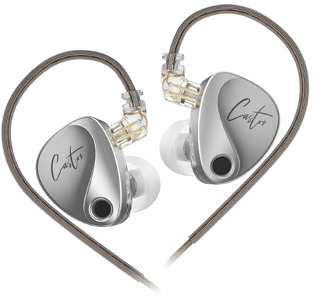 keephifi KZ Castor In Ear Monitor HiFi KZ Auriculares 2DD IEM Dinámicos Tuning Ajustable de Gama Alta sintonizables IEM Auriculares KZ in Ear Monitor Auriculares con Cable Cable Desmontable IEM