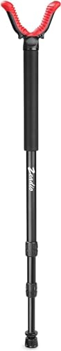 Zeadio Monopod Support Stick Rest with High Density Foam Grip, Twist-Style Locking Leg, and Non-Marring V-Yoke Rest Head for Outdoor activities，32 to 65