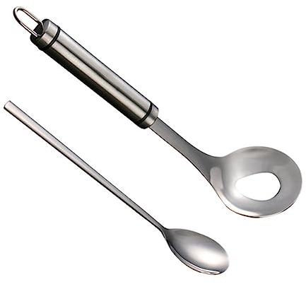 MAGICLULU Cuillère à De Viande En Acier Inoxydable 2 Pièces Long Manche Antiadhésive Outil De Fabrication De De Viande La Cuisine Maison