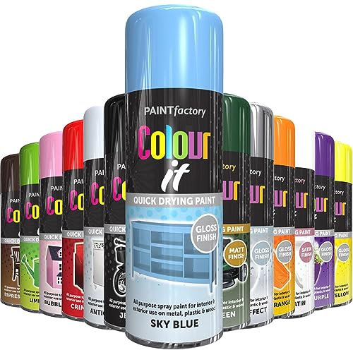 AlezyB 1x Sky Blue All Purpose Spray Paint 400ml Professional Quality and Fantastic Finish, Interior, Exterior, Household Multipurpose Spray for Metal | Plastic | Wood | Glass