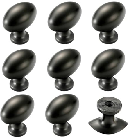 EBETA Schrankknöpfe Oval Möbelknöpfe Schubladenknopf Kommode Küchengriffe Luxus Möbelgriffe Zinklegierung Schrankgriffe (Perlgrau, 4 Stück)