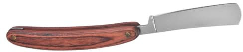IWOWHERO Rasoir Coupe Choux Professionnel, Rasoir de Barbier à Barbe Vintage, Acier Inoxydable et Manche en Bois Confortable, Usage Maison et Voyage