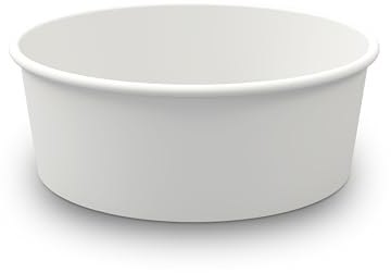 DOT Horeca Solutions 100 ciotole in carta 1300 ML insalatiere BIANCO carta cartoncino kraft ciotola marrone salad bowl asporto food delivery insalate riso pokè zuppe pasta take away usa e getta