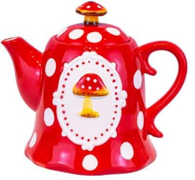 Amosfun Jarra De Cerámica Para Agua Fría Tipo Hongo, Grande Capacidad 1.5l, Resistente a Altas Temperaturas, Apta Para Té y Bebidas, Adecuado Para Hogar y Oficina, Diseño Decorativo Práctico