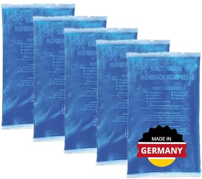 KK Kühlpads, 5 Kalt-Warm Kompressen, 16 x 9 cm, Kühlpacks zur Behandlung von Schwellungen, Prellungen und Verspannungen
