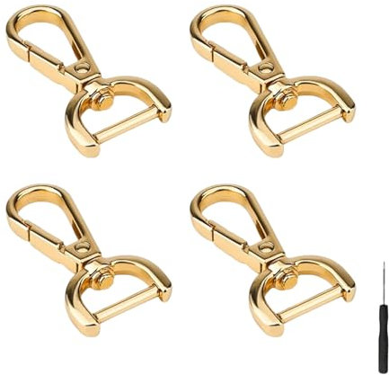 4 mosquetones con articulación giratoria y destornillador, accesorios de bolsillo dorados para monedero, bandolera, bolsos de cuero, bolsos, accesorios de bricolaje con correa de hombro intercambiable