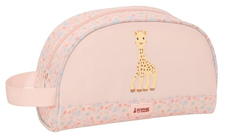 Sophie LA Girafe Joy - Grande Trousse de Toilette pour Enfant, Adaptable au Chariot, idéale pour Les Enfants de 5 à 14 Ans, Confortable et Polyvalente, qualité et résistance, 26 x 16 x 9 cm, Saumon