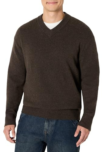 Amazon Essentials Hombre Jersey con Cuello en V en Mezcla de Algodón y Corte Estándar