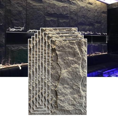 Innovz Panneau Mural Decoratif 8 Panneaux Muraux 3D en Pierre Naturelle, Décoration Intérieure, Panneaux Muraux Extérieurs en Imitation Pierre, Panneaux Muraux 3D en Pierre Imperméables(Gray)