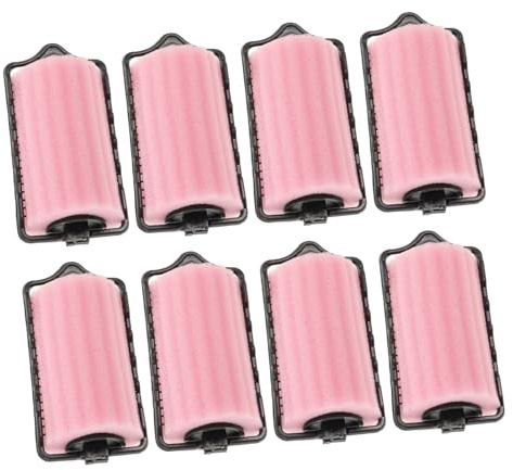 8 Pièces Bigoudis en Mousse Auto-fixants Rose pour Cheveux | Sponge et Plastique, Ne Laissent Pas de Marques la Base, pour Boucles et Ondulations, Usage Maison ou Salon