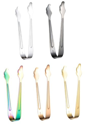 PartyKindom 5pièces Pince à Glaçons Pinces De Service Pour Seau à Glace Multifonctions Légères Et Pratiques