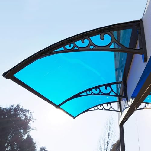 Auvent de Porte et Fenêtres, Marquise de Terrasse Résistant aux Chocs for Véranda, Jardin, Garage, Café, Charge Maximale : 100kg