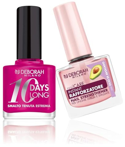 Deborah Milano Set Smalto Effetto Brillante N.894 11ml - Trattamento Rafforzatore per unghie deboli e sfaldate 9.5ml
