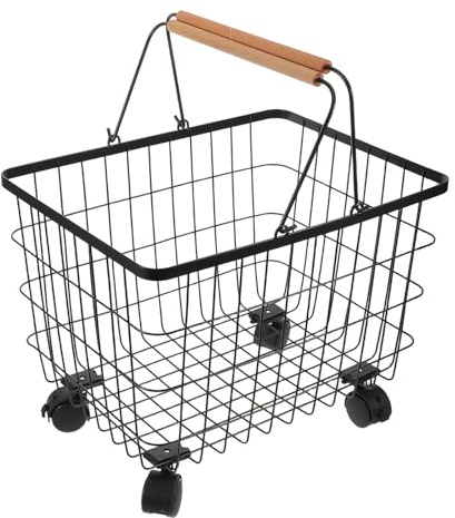 DOITOOL Fireplace Log Rack Indoor Firewood Rack Metal Log Basket Iron Firewood Storage Basket with Wheels Charcoal Bucket for Home Party Decoration
