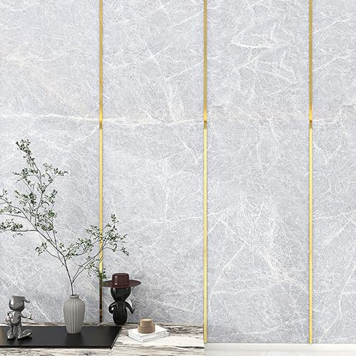 ByteRunning Papier Peint Autocollant Effet marbre,Panneau Mural Salle de Bain PVC,Rouleau de Papier Peint Autocollant Imitation marbre,Dalle De Plafond,imperméable,pour Cuisine Chambre,Salon,Fond TV