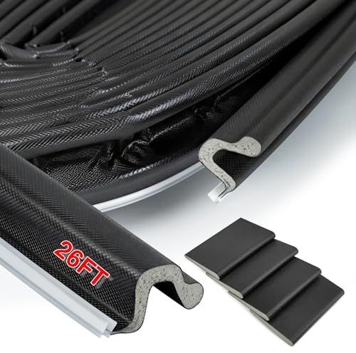Black 26FT Weather Stripping for Doorframe with 4 Door Corner Seals, Foam Weather Stripping Door Seal Strip for Exterior/Front/Bedroom Door Frame,Door Noise Blocker Soundproof