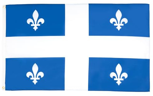 AZ FLAG - Drapeau Québec - 90x60 cm - Drapeau Québécois - Canada 100% Polyester Avec Oeillets Métalliques Intégrés - Pavillon 50 g