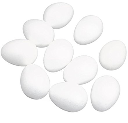 Sconosciuto 10pz Modellazione Bianco Uova Schiuma Artigianato Polistirolo 8 cm