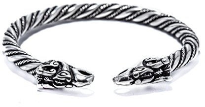 Windalf Wikinger Armreif ODINS RABEN Ø 5.6 cm Odin-Schmuck Hugin & Munin Armschmuck Handarbeit 925 Sterlingsilber