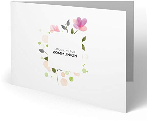 (30 x) Kommunion Einladungskarten Kommunionskarten Einladungen Karten - Blumen