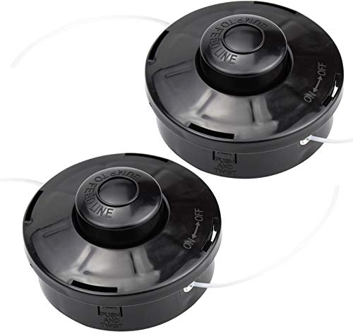 Lot de 2 Tête de débroussailleuse Universelle A6481 Nylon Bobine de Rechange de Tondeuse Débroussailleuse Tête De Coupe M10 X 1,25 pour Débroussailleuse Thermique à Essence