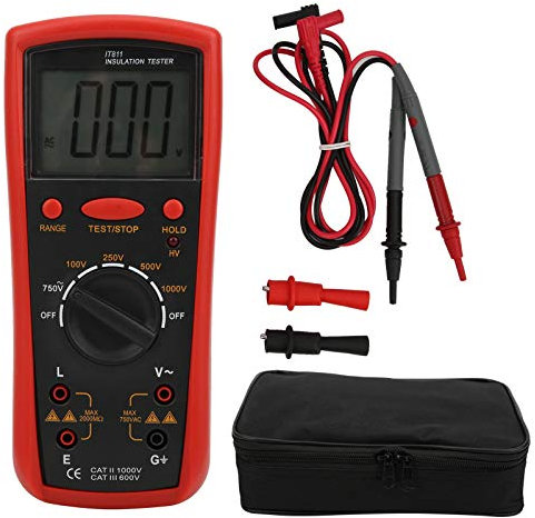 Pinza amperometrica, Tester di Resistenza di Isolamento IT811 con Display LCD Digital Megohm Tester Strumenti Elettrici per Test Di Resistenza Di Isolamento Di Motori