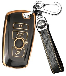 ontto Autoschlüssel Hülle Cover Passt für BMW X1 F48 X2 X3 X5 X7 F15 X6 F16 X5M G30 G11 2er 5er 7er 218i 530Li 750i TPU Schlüsselbox Schlüsselhülle Schlüsselanhänger Schlüssel Schutz Etui-Schwarz A