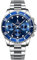 Alienwork Automatikuhr Armbanduhr Herren Damen Silber Edelstahl Metallarmband Kalender Marineblau Multi-Funktion Glasboden
