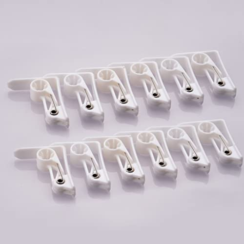 laro 12-384 Weiße Tischtuchklammern Kunststoff, Tischdeckenklammer Weiß, Tischklammern Plastik, Tischdeckenhalter Garten, Tischtuchhalter, Tischdecken Clips für Tisch Party., Anzahl:56