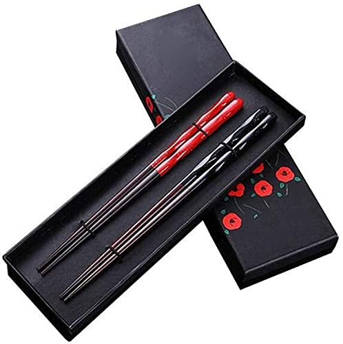 Baguettes Chinoises Réutilisables Top Baguettes Chinoises En Bois Naturel, Style Classique Réutilisable, Lavable Au Lave-vaisselle, 2 Jeux Doubles Avec Housse De Protection, Baguettes Cadeaux Du Nouve
