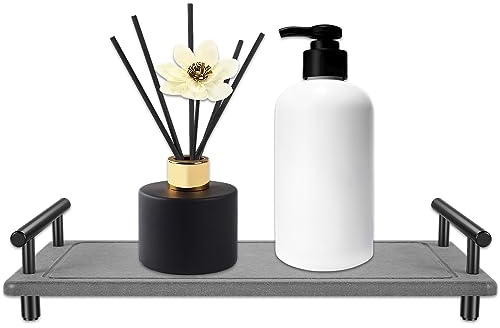 PandaHug Instant Dry Sink Organizer, Fast Drying Sink Caddy, Quick Drying Bathroom Soap Stand Counter Dry Pad Water Absorbing Stone Sink Tray with Anti-Slip Rubber Feet for Home Bathroom Kitchen
