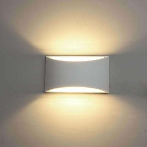 Dopa Dopastore Applique da Parete con Attacco G9 in Gesso Verniciabile Design Rettangolo dai Bordi Ovali Luce Up&Down Design Moderna IP20 Per Scale Corridoio Camere