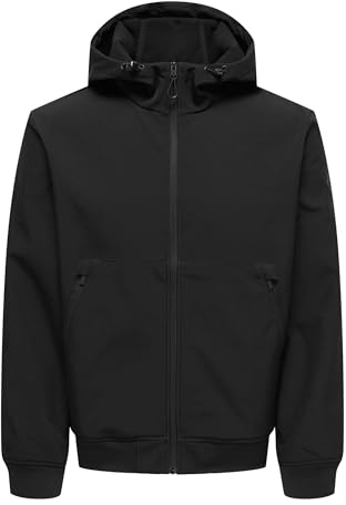 Only & Sons Herren Onsbowie Bomber OTW Softshelljacke, Schwarz, L EU