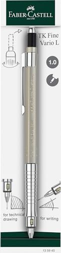 Faber-Castell 135940 - Matita meccanica TK-Fine Vario L 1,0 mm, Oro Champagne, mina con meccanismo morbido/duro