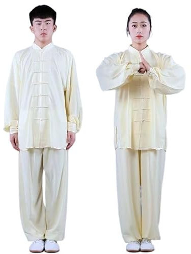 Generisch Kampfsportbekleidung Mönchskleidung Zen-Robe Freizeitgewand Freizeitoutfit Film- und Fernsehuniformen Kampfsportbekleidung (Hellgelb 3XL)