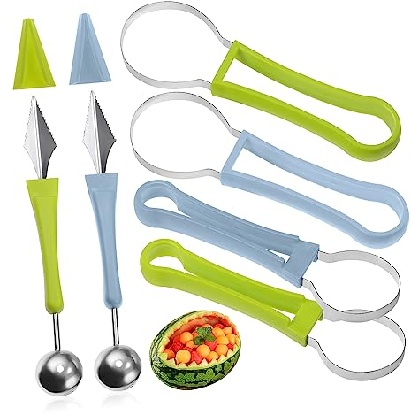 Healvian 2set Utensili Per Intagliare La Frutta in Acciaio Inossidabile Per Anguria Melone Pelapatate Per Cucina La Frutta e Negozio