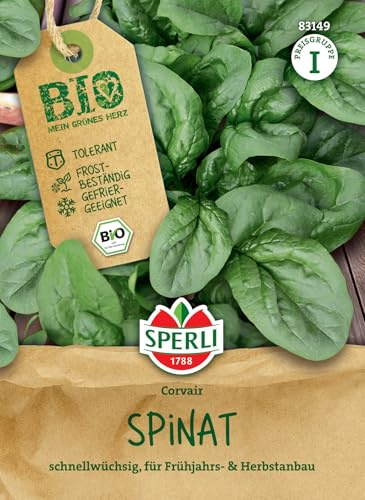 Sperli BIO Spinatsamen F1 83149 - Schnellwüchsig, für Frühjahrs- & Herbstanbau - Inhalt für 6-7 laufende Meter - Gemüsesamen, Saatgut, Samen Gemüse | Bio-Qualität, ertragreich, robust, ideal für Beet und Garten, einfache Aussaat, frische Ernte, vielseitig verwendbar