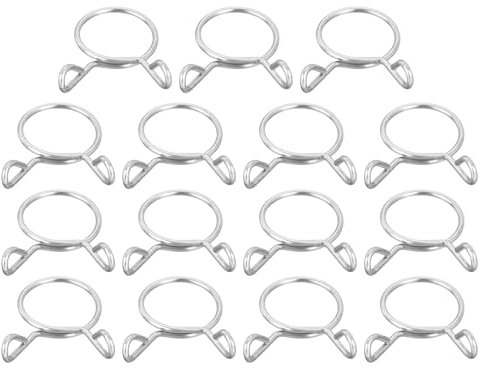 QUARKZMAN 15 Pcs Clips à Ressort pour Tuyau de Conduite de Carburant, 18mm Diamètre Intérieur Acier Inoxydable 304 Pinces à Ressort pour Tuyau d'Eau, pour Moto, Scooter, ATV