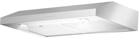 ONEEON 30 Inch Under Cabinet Range Hood, 4-Speed Exhaust Fan, 2 Baffle Filters, Bright LED Lights, Stainless Steel Finish