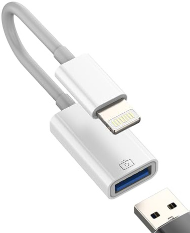 Lightning to USB Adapter for iPhone 14 13 pro max USB-A OTG 3.0 Port Cable Card Reader for iPad pro Camera Connector for Apple MFi Certified Keyboard Mouse Flash Drive Data Transfer Lighting Adaptor