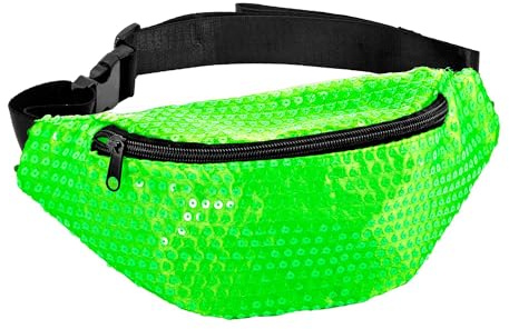 W WIDMANN MILANO Party Fashion - Riñonera con Lentejuelas | Riñonera brillante para Carnaval, festivales, fiestas temáticas, discotecas y looks de calle