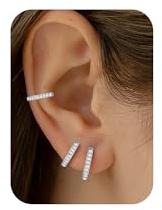 VIDONIO Ohrringe Silber 925 Set für Damen - Ohrringe Gold Kleine Creolen & Ohrstecker Hypoallergen 14K Vergoldet Zirkonia Stapelbar Wasserdicht, Schlafen Knorpel Schmuck für Mehrere Piercings
