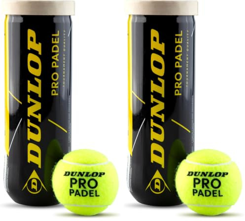 DUNLOP Pro Padel - Pelotas de pádel para competiciones y torneos (Lata 1x3) (Paquete de 2)