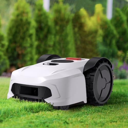 WEIMILOR Tondeuse Robot pour 0,49 Acre, GPS+GLONASS et antenne RTK, cartographie Automatique et contrôle par Application, capacité de Pente de 20%, périmètre sans Fil, Doubles disques de Coupe
